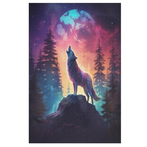 Puzzles Wolf, 1000 Teile, Puzzle Aus Holz Für Erwachsene Und Kinder Ab 12 Jahren, Lernspielzeug 78×53cm von LCWWW