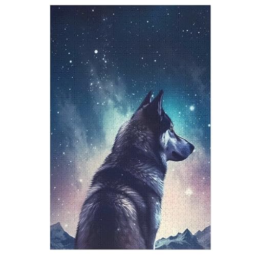 Puzzles Wolf, 1000 Teile, Puzzle Aus Holz Für Erwachsene Und Kinder Ab 12 Jahren, Lernspielzeug 78×53cm Puzzles Wolf, 1000 Teile, Puzzle Aus Holz Für Erwachsene Und Kinder Ab 12 Jahren, Lernspielzeug 78×53cm von LCWWW