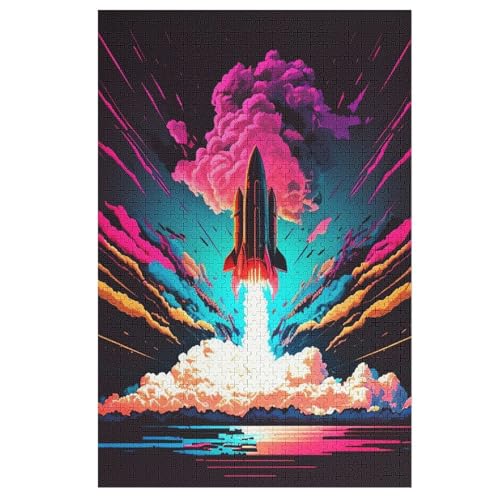 Rakete Puzzle 1000 Teile, Holzpuzzle Herausforderndes Geschicklichkeitsspiel Für Die Ganze Familie, Kinder Erwachsenenpuzzle Ab 12 Jahren 78×53cm Rakete Puzzle 1000 Teile, Holzpuzzle Herausforderndes Geschicklichkeitsspiel Für Die Ganze Familie, Kinder Erwachsenenpuzzle Ab 12 Jahren 78×53cm von LCWWW