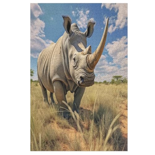 Rhinozeros 1000 Teile Puzzles Für Erwachsene Holzpuzzle Familienpuzzlespiel Stressabbau-Puzzle Für Kinder Ab 12 Jahren 78×53cm Rhinozeros 1000 Teile Puzzles Für Erwachsene Holzpuzzle Familienpuzzlespiel Stressabbau-Puzzle Für Kinder Ab 12 Jahren 78×53cm von LCWWW