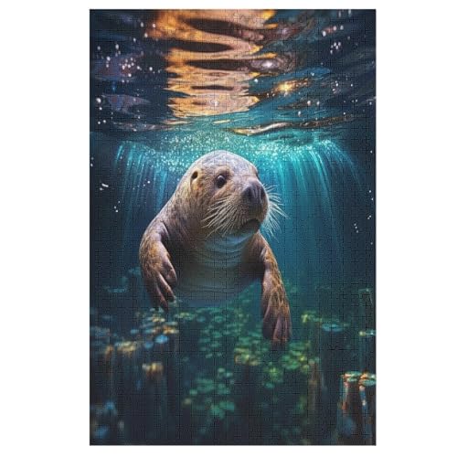 Robbe Holzpuzzle 1000 Teile, Knobelspiele Für Erwachsene, Teenager, Puzzles Unmögliche - Kinder Puzzle Zimmer Deko 78×53cm Robbe Holzpuzzle 1000 Teile, Knobelspiele Für Erwachsene, Teenager, Puzzles Unmögliche - Kinder Puzzle Zimmer Deko 78×53cm von LCWWW