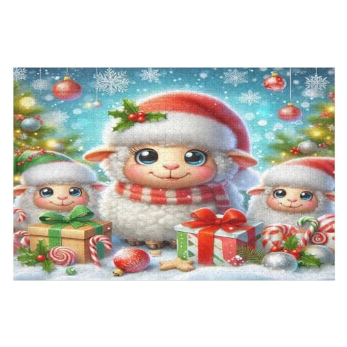 Schaf Holzpuzzle 1000 Teile, Knobelspiele Für Erwachsene, Teenager, Puzzles Unmögliche - Kinder Puzzle Zimmer Deko （75×50cm） von LCWWW