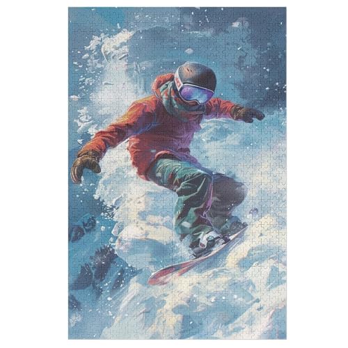 Snowboard Puzzle 1000 Teile, Holzpuzzle Herausforderndes Geschicklichkeitsspiel Für Die Ganze Familie, Kinder Erwachsenenpuzzle Ab 12 Jahren 78×53cm Snowboard Puzzle 1000 Teile, Holzpuzzle Herausforderndes Geschicklichkeitsspiel Für Die Ganze Familie, Kinder Erwachsenenpuzzle Ab 12 Jahren 78×53cm von LCWWW