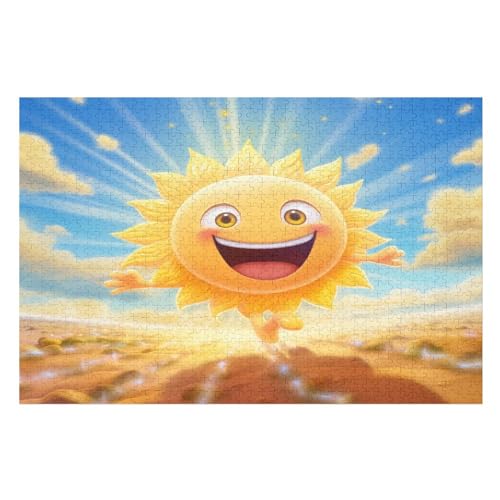 Sonne Puzzle, Puzzles Für Erwachsene Kinder, 1000 Teile Holzpuzzle, Für Jugendliche Herausforderungsspielzeug （75×50cm） von LCWWW