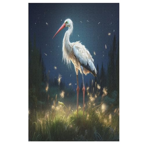 Storch -Puzzle, 1000 Teile,Holzpuzzle Für Erwachsene Kinder, Lustiges Spielzeug, Denkspiel, Bildungsspiel, 78×53cm von LCWWW