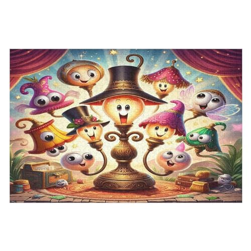 Süße Bunte Lichter Puzzles 1000 Teile Erwachsener Kniffel Spaß Für Die Ganze Familie, Holzpuzzle Kinder Erwachsene, Impossible Puzzle Schwer （75×50cm） von LCWWW