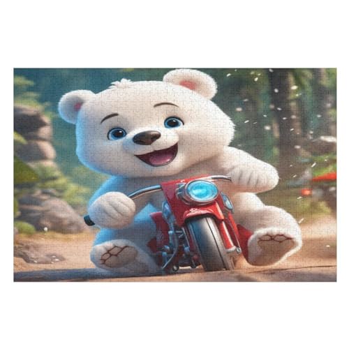 Süßer Bär Holzpuzzle 1000 Teile, Knobelspiele Für Erwachsene, Teenager, Puzzles Unmögliche - Kinder Puzzle Zimmer Deko （75×50cm） von LCWWW