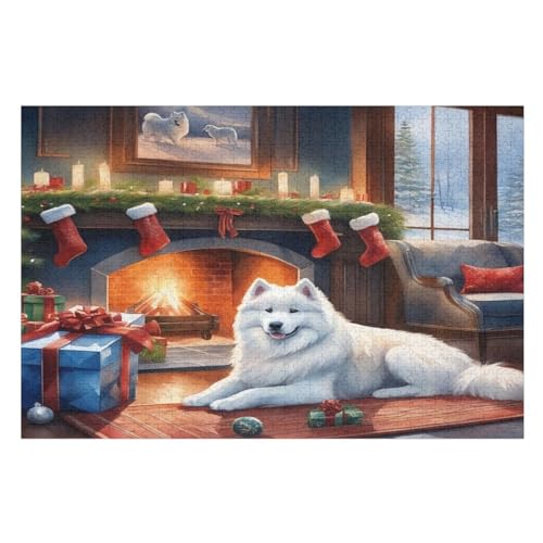 Süßer Hund 1000 Teile Puzzles Für Erwachsene Holzpuzzle Familienpuzzlespiel Stressabbau-Puzzle Für Kinder Ab 12 Jahren （75×50cm） von LCWWW
