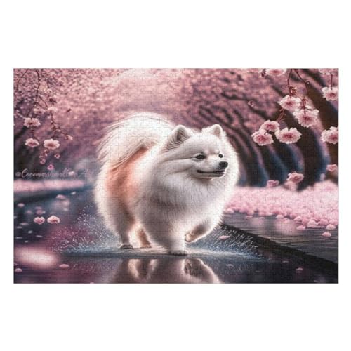 Süßer Hund Holzpuzzle - 1000 Teiliges Jigsaw Knobelspiel - Puzzle Für Erwachsene & Kinder - Outdoor & Reisespielzeug （75×50cm） von LCWWW