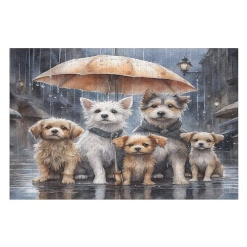 Süßer Hund Puzzle Für Erwachsene 1000 Teile Premium Recyceltes Brett Zum Lernen, Lernspielzeug, Familienspiele Kinder Holzpuzzle （75×50cm） von LCWWW