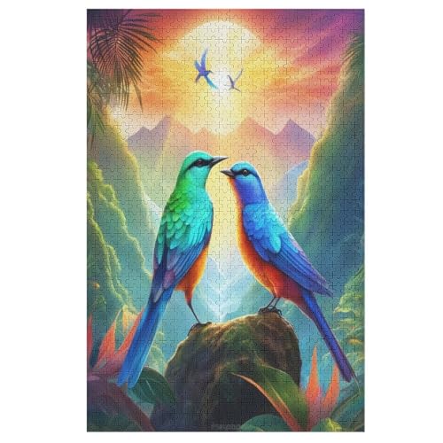 Süßer Vogel 1000 Teile Puzzles Für Erwachsene Holzpuzzle Familienpuzzlespiel Stressabbau-Puzzle Für Kinder Ab 12 Jahren 78×53cm von LCWWW