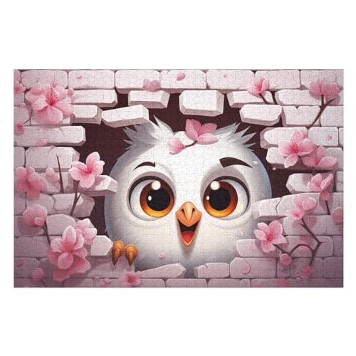 Süßer Vogel Holzpuzzle 1000 Teile, Knobelspiele Für Erwachsene, Teenager, Puzzles Unmögliche - Kinder Puzzle Zimmer Deko （75×50cm） von LCWWW