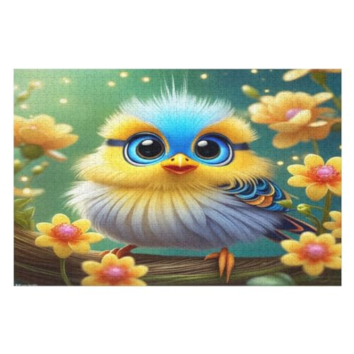 Süßer Vogel Puzzles 1000 Teile Erwachsener Kniffel Spaß Für Die Ganze Familie, Holzpuzzle Kinder Erwachsene, Impossible Puzzle Schwer （75×50cm） von LCWWW