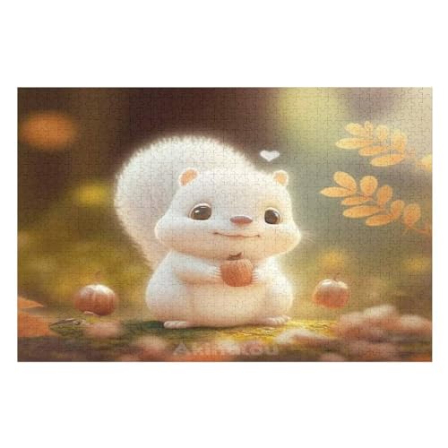 Süßes Eichhörnchen 1000 Teile Puzzles Für Erwachsene,Holzpuzzle - Verringerter Druck Schwieriges Unmögliche Puzzle Für 12+ Kinder （75×50cm） von LCWWW