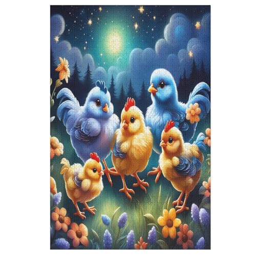 Süßes Huhn Holzpuzzle 1000 Teile, Knobelspiele Für Erwachsene, Teenager, Puzzles Unmögliche - Kinder Puzzle Zimmer Deko 78×53cm von LCWWW