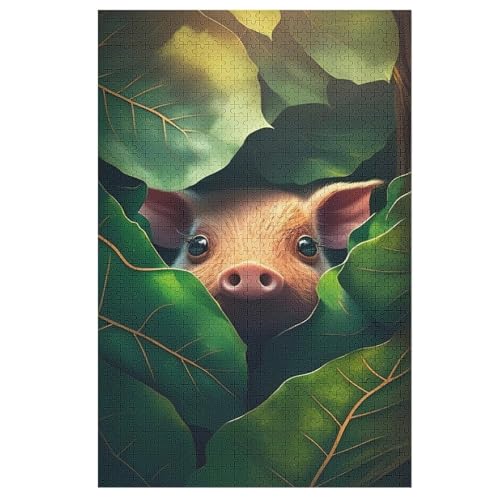 Süßes Schwein Puzzles 1000 Teile Erwachsener Kniffel Spaß Für Die Ganze Familie, Holzpuzzle Kinder Erwachsene, Impossible Puzzle Schwer 78×53cm Süßes Schwein Puzzles 1000 Teile Erwachsener Kniffel Spaß Für Die Ganze Familie, Holzpuzzle Kinder Erwachsene, Impossible Puzzle Schwer 78×53cm von LCWWW