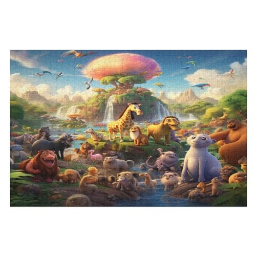Tierwelt Puzzle 1000 Teile, Holzpuzzle Herausforderndes Geschicklichkeitsspiel Für Die Ganze Familie, Kinder Erwachsenenpuzzle Ab 12 Jahren （75×50cm） von LCWWW