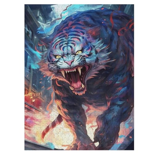 Tiger 500 Teile Puzzles Für Erwachsene Holzpuzzle Familienpuzzlespiel Stressabbau-Puzzle Für Erwachsene Kinder Ab 12 Jahren 55×41cm von LCWWW