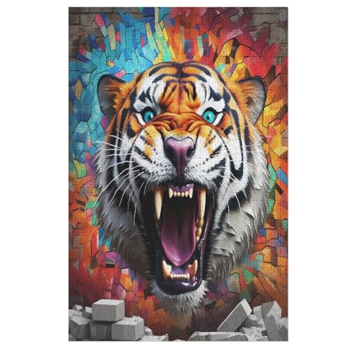Tiger Puzzle 1000 Teile, Holzpuzzle Für Erwachsene Kinder, Impossible Puzzles, Geschicklichkeitsspiel Für Die Ganze Familie 78×53cm Tiger Puzzle 1000 Teile, Holzpuzzle Für Erwachsene Kinder, Impossible Puzzles, Geschicklichkeitsspiel Für Die Ganze Familie 78×53cm von LCWWW