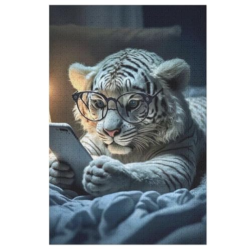 Tiger Puzzle 1000 Teile, Holzpuzzle Herausforderndes Geschicklichkeitsspiel Für Die Ganze Familie, Kinder Erwachsenenpuzzle Ab 12 Jahren 78×53cm Tiger Puzzle 1000 Teile, Holzpuzzle Herausforderndes Geschicklichkeitsspiel Für Die Ganze Familie, Kinder Erwachsenenpuzzle Ab 12 Jahren 78×53cm von LCWWW