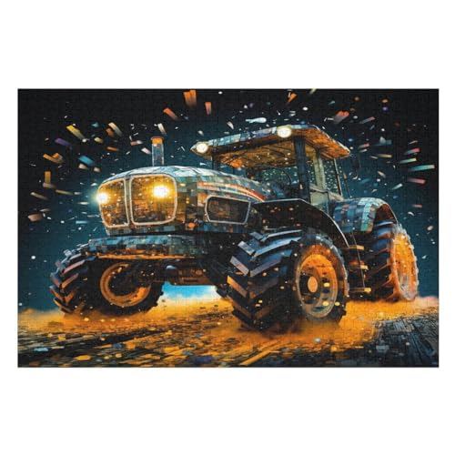 Traktor Holzpuzzle 1000 Teile, Knobelspiele Für Erwachsene, Teenager, Puzzles Unmögliche - Kinder Puzzle Zimmer Deko （75×50cm） von LCWWW