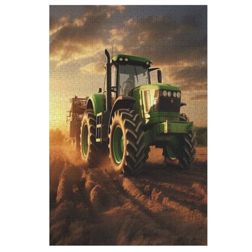 Traktor Holzpuzzle 1000 Teile, Knobelspiele Für Erwachsene, Teenager, Puzzles Unmögliche - Kinder Puzzle Zimmer Deko 78×53cm von LCWWW