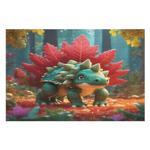 Triceratops 1000 Teile Puzzles Für Erwachsene Holzpuzzle Familienpuzzlespiel Stressabbau-Puzzle Für Kinder Ab 12 Jahren （75×50cm） von LCWWW