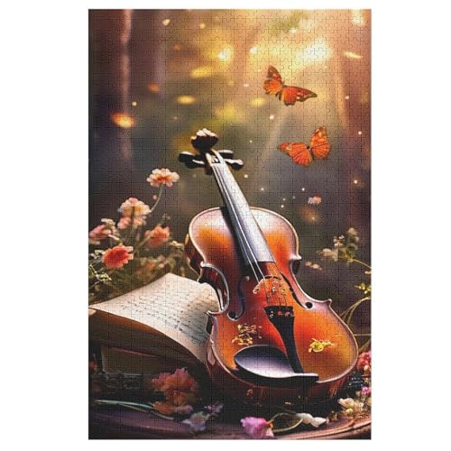 Violine Puzzle 1000 Teile, Holzpuzzle Für Erwachsene Kinder, Impossible Puzzles, Geschicklichkeitsspiel Für Die Ganze Familie 78×53cm von LCWWW