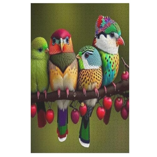 Vogelie Holzpuzzle 1000 Teile Klassische Puzzles Erwachsene Kinder Puzzle DIY Kit Holzspielzeug Einzigartiges Geschenk 78×53cm von LCWWW