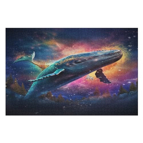 Wal Puzzle 1000 Teile, Holzpuzzle Herausforderndes Geschicklichkeitsspiel Für Die Ganze Familie, Kinder Erwachsenenpuzzle Ab 12 Jahren （75×50cm） von LCWWW