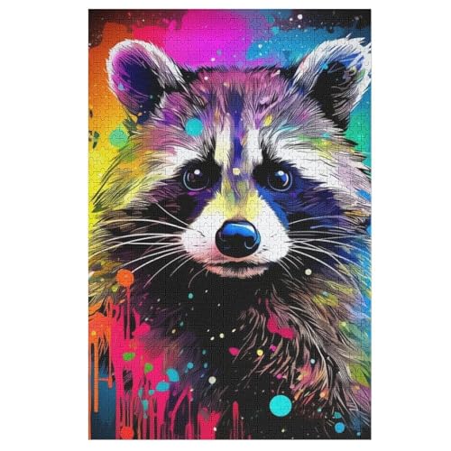 Waschbär Holzpuzzle 1000 Teile Klassische Puzzles Erwachsene Kinder Puzzle DIY Kit Holzspielzeug Einzigartiges Geschenk 78×53cm Waschbär Holzpuzzle 1000 Teile Klassische Puzzles Erwachsene Kinder Puzzle DIY Kit Holzspielzeug Einzigartiges Geschenk 78×53cm von LCWWW