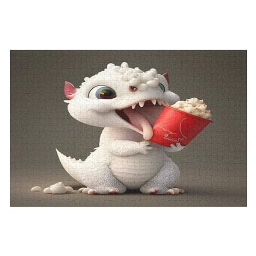 White Flugsaurier Holzpuzzle 1000 Teile, Knobelspiele Für Erwachsene, Teenager, Puzzles Unmögliche - Kinder Puzzle Zimmer Deko （75×50cm） von LCWWW