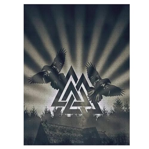 Wikingermythos 500 Teile Puzzles Für Erwachsene,Holzpuzzle - Verringerter Druck Schwieriges Unmögliche Puzzle Für 12+ Kinder 55×41cm von LCWWW