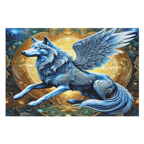 Wolf 1000 Teile Puzzles Für Erwachsene, Impossible Puzzle, Geschicklichkeitsspiel Für Die Ganze Familie, Kinder Holzpuzzle （75×50cm） von LCWWW