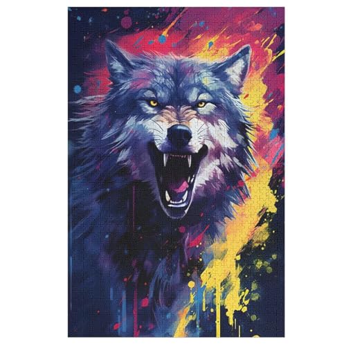 Wolf 1000 Teile Puzzles Für Erwachsene, Impossible Puzzle, Geschicklichkeitsspiel Für Die Ganze Familie, Kinder Holzpuzzle 78×53cm Wolf 1000 Teile Puzzles Für Erwachsene, Impossible Puzzle, Geschicklichkeitsspiel Für Die Ganze Familie, Kinder Holzpuzzle 78×53cm von LCWWW