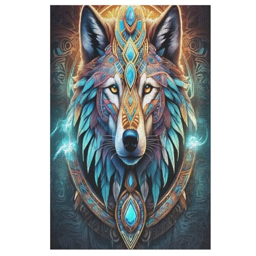 Wolf Holzpuzzle - 1000 Teiliges Jigsaw Knobelspiel - Puzzle Für Erwachsene & Kinder - Outdoor & Reisespielzeug 78×53cm von LCWWW