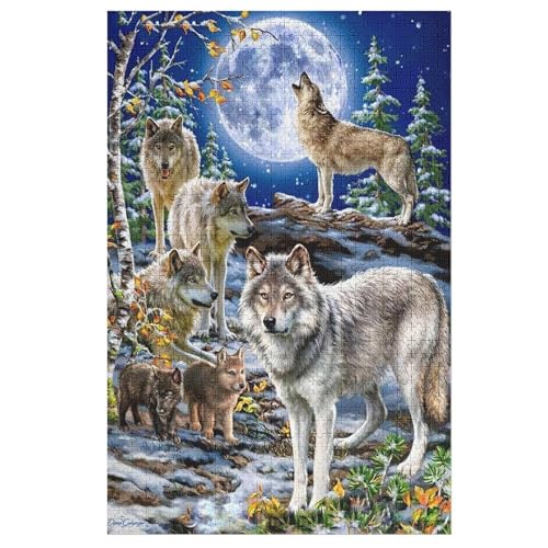 Wolf Puzzle 1000 Teile, Holzpuzzle Für Erwachsene Kinder, Impossible Puzzles, Geschicklichkeitsspiel Für Die Ganze Familie 78×53cm Wolf Puzzle 1000 Teile, Holzpuzzle Für Erwachsene Kinder, Impossible Puzzles, Geschicklichkeitsspiel Für Die Ganze Familie 78×53cm von LCWWW