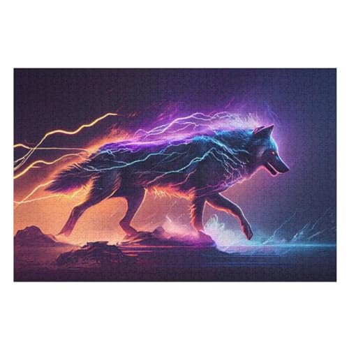 Wolf-Puzzlespiel Aus Holz, 1000 Puzzleteile, Puzzle Für Teenager Und Erwachsene, Kreatives Spielzeug, Puzzles, （75×50cm） von LCWWW