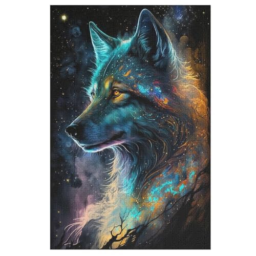 Wolkiger Wolf Holzpuzzle 1000 Teile, Knobelspiele Für Erwachsene, Teenager, Puzzles Unmögliche - Kinder Puzzle Zimmer Deko 78×53cm Wolkiger Wolf Holzpuzzle 1000 Teile, Knobelspiele Für Erwachsene, Teenager, Puzzles Unmögliche - Kinder Puzzle Zimmer Deko 78×53cm von LCWWW