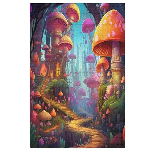 Wunderland Holzpuzzle 1000 Teile Klassische Puzzles Erwachsene Kinder Puzzle DIY Kit Holzspielzeug Einzigartiges Geschenk 78×53cm von LCWWW