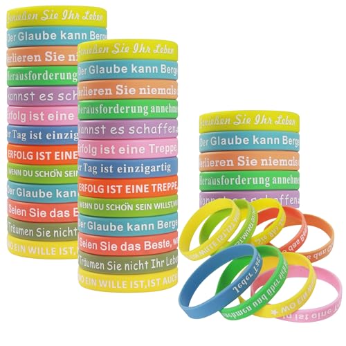 36 Stück motivierende Gummi armband, Silikonarmband mit positiven Mitgebsel, Motivationsarmbänder kinder Partygeschenke für Kinder, Teenager, Studenten, geeignet zur Ermutigung von Mitarbeitern 36 Stück motivierende Gummi armband, Silikonarmband mit positiven Mitgebsel, Motivationsarmbänder kinder Partygeschenke für Kinder, Teenager, Studenten, geeignet zur Ermutigung von Mitarbeitern von LCXCXY