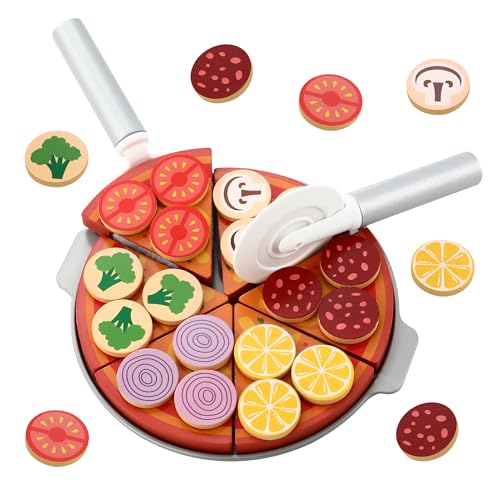 Pizza Set Holz,27-Pizza Kinderküche Zubehör,Spielzeug Lebensmittel für Kaufladen zubehör Holz,DIY-spielküche zubehör Holz für alle Arten von Kinder kinderküche zubehör Pizza Set Holz,27-Pizza Kinderküche Zubehör,Spielzeug Lebensmittel für Kaufladen zubehör Holz,DIY-spielküche zubehör Holz für alle Arten von Kinder kinderküche zubehör von LCXCXY
