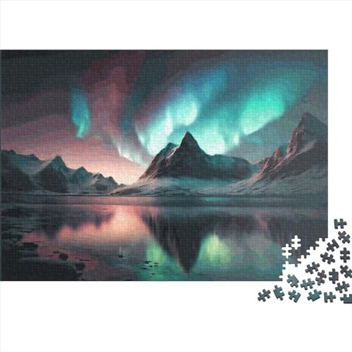 1000 Teile Nordlichter Natur-Puzzle für Erwachsene und Kinder, kreatives rechteckiges Puzzle, Holzpuzzle, lustiges Lernspielzeug, 1000 Teile (75 x 50 cm) von LCZLCZ