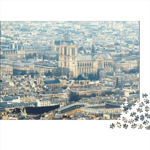 1000 Teile Paris-Puzzle für Erwachsene und Kinder, kreatives rechteckiges Puzzle, Holzpuzzle, lustiges Lernspielzeug, 1000 Teile (75 x 50 cm) von LCZLCZ