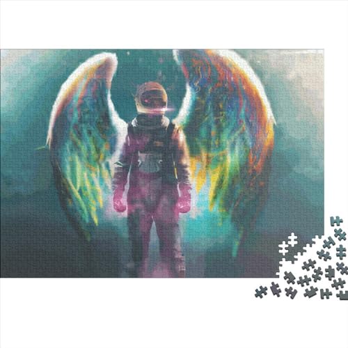 1000 Teile Puzzle Astronautenflügel Puzzles für Erwachsene Holzbrettpuzzles Herausforderndes Spiel 1000 Teile (75 x 50 cm) von LCZLCZ