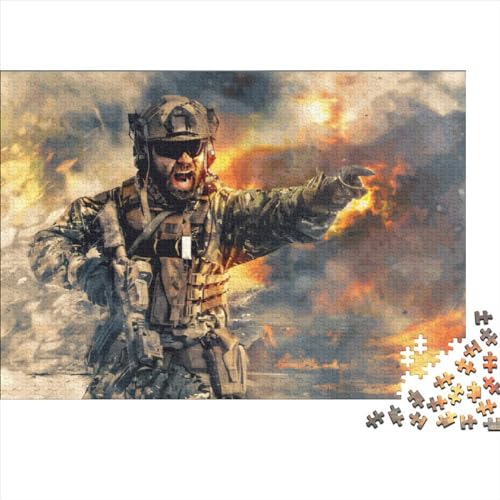 1000 Teile Puzzles Battlefield Action für Erwachsene Kinder Holzpuzzles Lernspielzeug 1000 Teile (75x50cm) von LCZLCZ