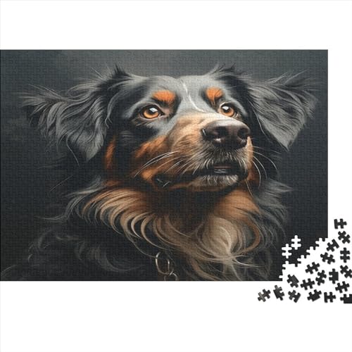 1000 Teile Tierhund-Puzzle für Erwachsene und Kinder, kreatives rechteckiges Puzzle, Holzpuzzle, lustiges Lernspielzeug, 1000 Teile (75 x 50 cm) von LCZLCZ