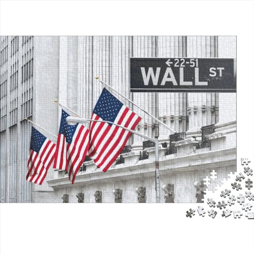 1000 Teile kreative Puzzles Wall Street New York Geschenk-Puzzles rechteckiges Puzzle-Spielzeug für Erwachsene 1000 Stück (75 x 50 cm) von LCZLCZ