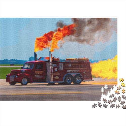 1000-teiliges Puzzle, Feuerwehrauto, für Erwachsene, Kinder, Holzpuzzle, Lernspielzeug, 1000 Teile (75 x 50 cm) von LCZLCZ