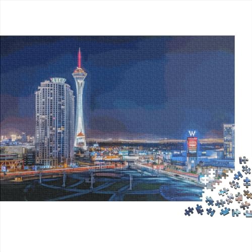 1000-teiliges Puzzle, Las Vegas-Puzzles für Erwachsene, Holzpuzzle, Lernspiel für Erwachsene und Kinder, 1000 Teile (75 x 50 cm) von LCZLCZ